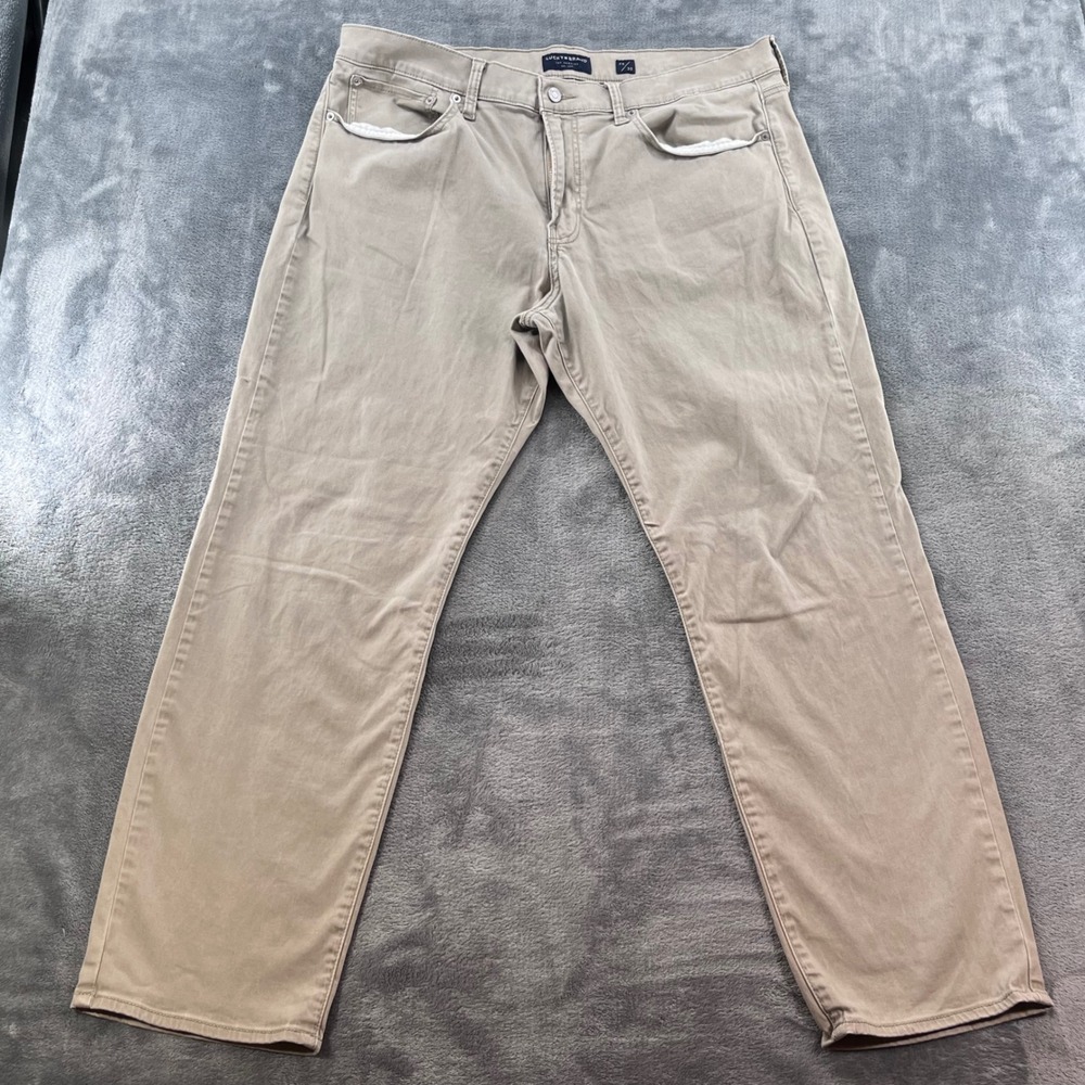 Lucky Brand 121 Slim Straight Tan Khaki Chino Pants Mens 38x30 7MP10009